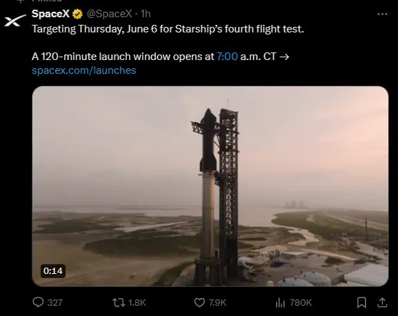 SpaceX宣布星舰6月6日进行第4次试飞.jpg